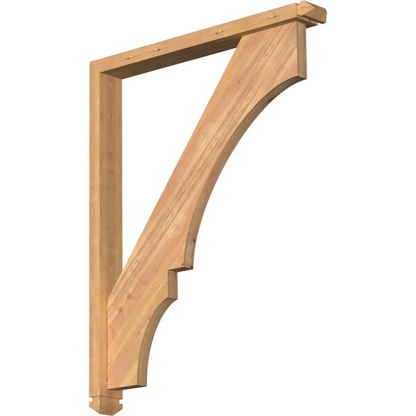 Ekena Millwork Balboa Arts and Crafts Smooth Bracket w/ Offset Brace, Western Red Cedar, 3 1/2"W x 30"D x 38"H BKT0402X30X38BOA03SWR - main